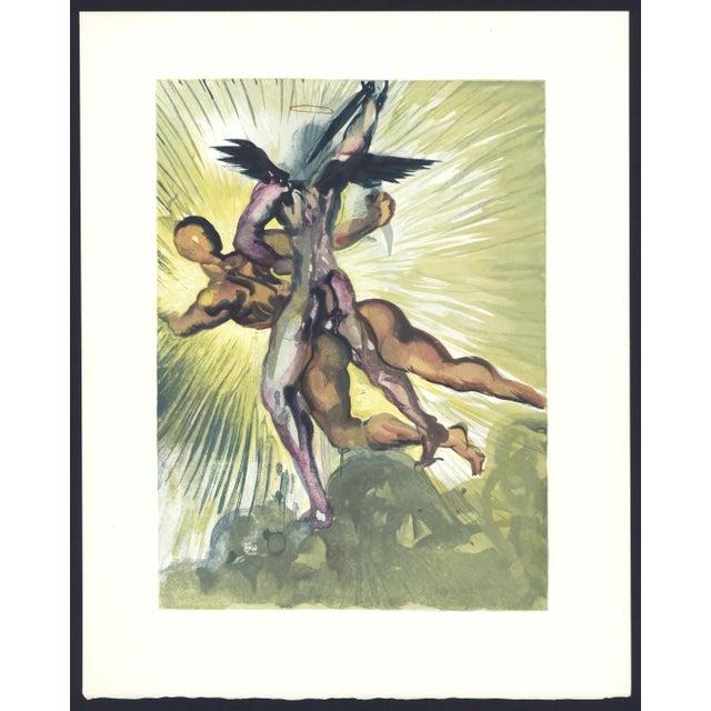 1963 Dalí Divine Comedy Engraving Purgatoire Chant 8 "Les Gardiens De La Vallée Des Princes" (The Guardians of the Valley of Princes) For Sale