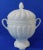 Vintage Kaldun & Bogle White Porcelain Floral Covered Compote Acorn Finial For Sale - Image 10 of 10