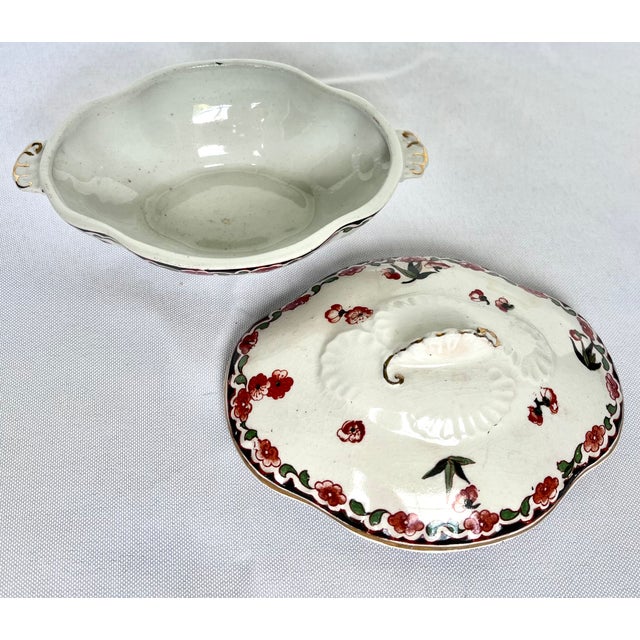 Late 1800s English Imari Style Miniature Sauce Tureen With Tiered Double Underplates For Sale - Image 14 of 18