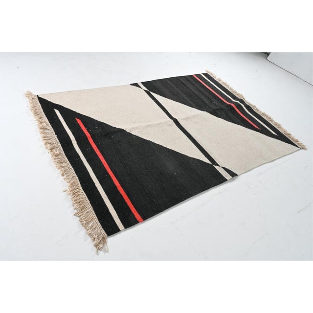 Mid-Century Modern 1970's Scandinavian Wool Flatweave Wall Tapestry For Sale - Image 3 of 9