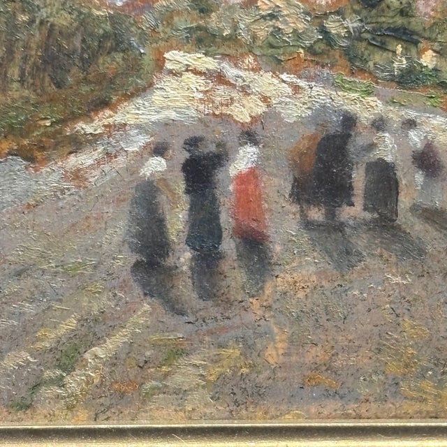 Unknown, Mountain Landscape with Figures on the Road, 1800, Oil on Canvas For Sale - Image 9 of 17