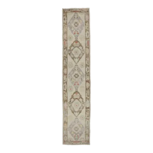 Turkish Oushak Rug Runner - 03'01 X 15'00
