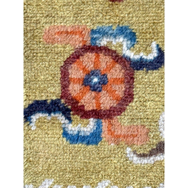 Antique Chinese Ningxia Tibetan Dragon Pillar Rug Qing Dynasty For Sale - Image 4 of 18