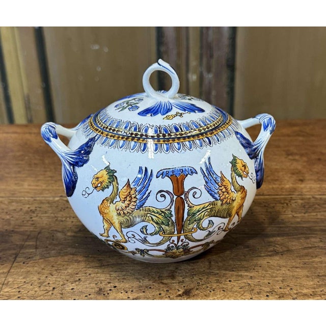 Gien Earthenware Tea and Coffee Service, 1800s, Set of 25 For Sale - Image 16 of 18