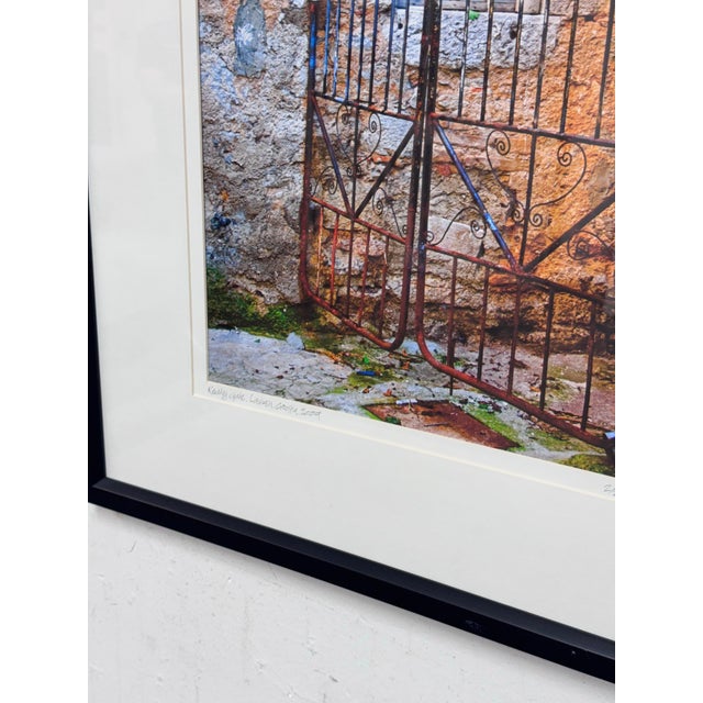 Traditional Circa 2009 Ravi Anand "Rusty Gate Lovran, Croatia" Photograph, Numbered + Framed For Sale - Image 3 of 12