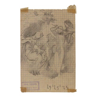 Luigi Galli, Composition, 19th Century, Pencil on Paper For Sale