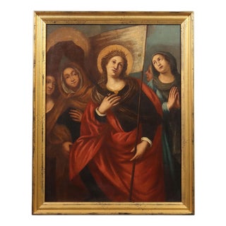 European School, Painting of Saint Ursula, Oil on Canvas For Sale