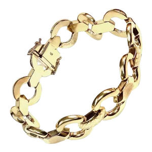 14k Yellow Gold Unisex Link Bracelet
