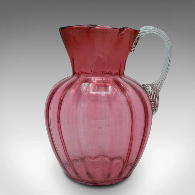 1930s Vintage Cranberry Glass Cordial Mixer Set For Sale - Image 12 of 13