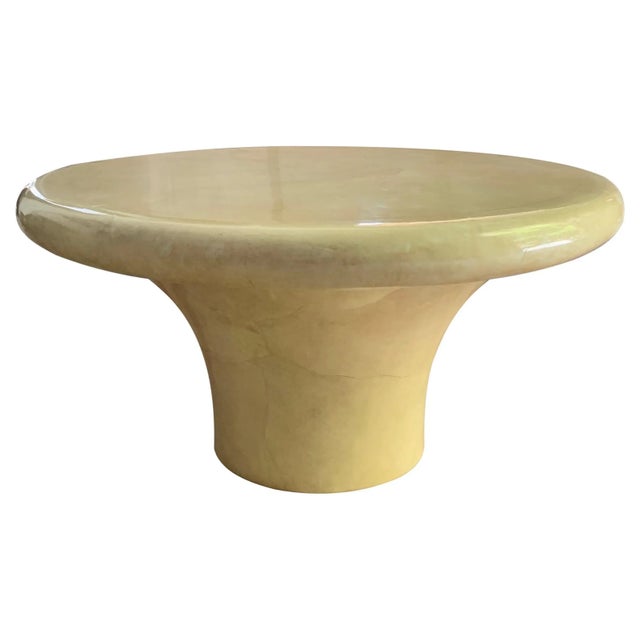 1980s Karl Springer Lacquered Goatskin Mushroom Cocktail Coffee Table For Sale - Image 12 of 12