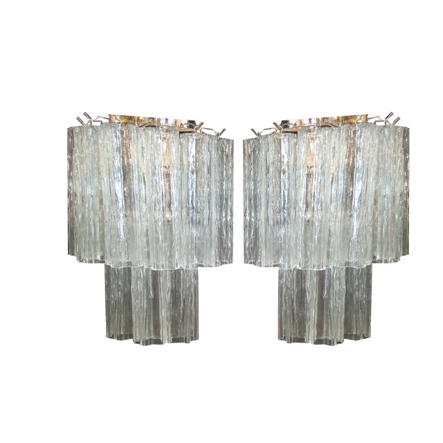 Vintage Wall Lights in Murano Glass, 1970s, Set of 3 For Sale