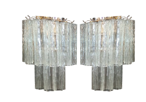 Vintage Wall Lights in Murano Glass, 1970s, Set of 3