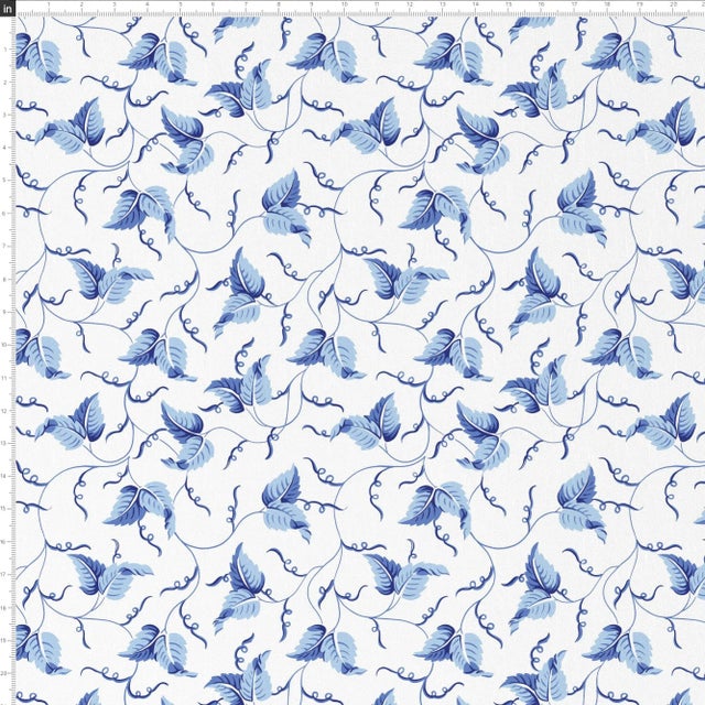 Farmhouse Red from Scalamandre crafted by Cloth & Company Claremont Dining Chair, Baby Blue Ivy Scroll For Sale - Image 3 of 7