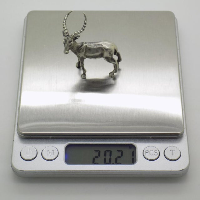 Vintaga Italian Handmade Silver Ibex Figurine, Tuscany, Italy, 1970s For Sale - Image 9 of 12
