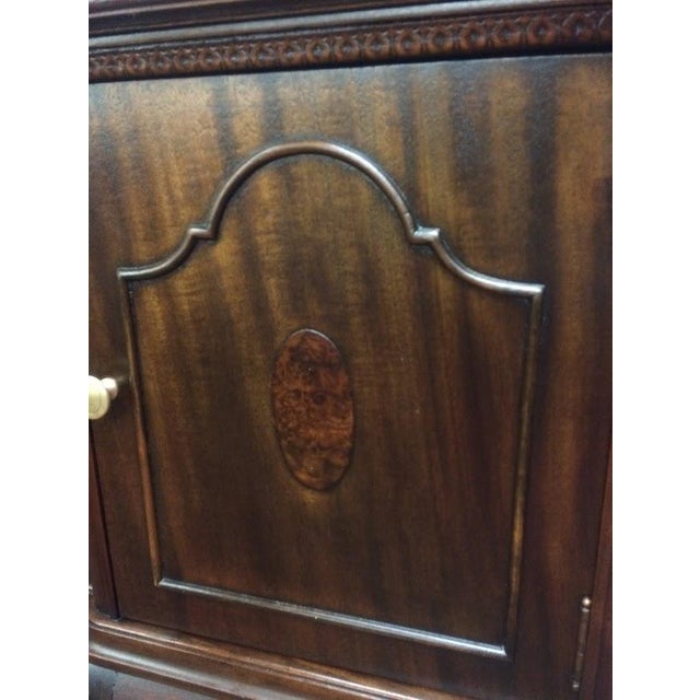 Brown Antique Sideboard Buffet, Art Deco Credenza For Sale - Image 8 of 11