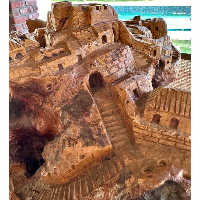 Exceptional Early 20th Century Olivewood Root Architectural Sculpture of Ancient Jerusalem For Sale - Image 12 of 18