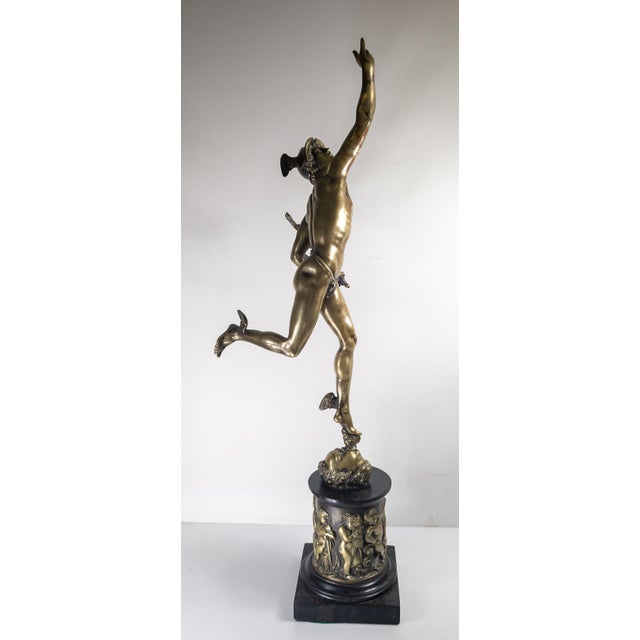 19th Century 34" Italian Grand Tour Bronze of Flying Mercury After Giambologna For Sale - Image 4 of 18