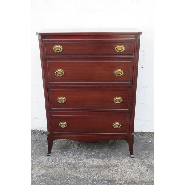 1940s Mahogany Tall Chest of Drawers 6257 For Sale - Image 9 of 15