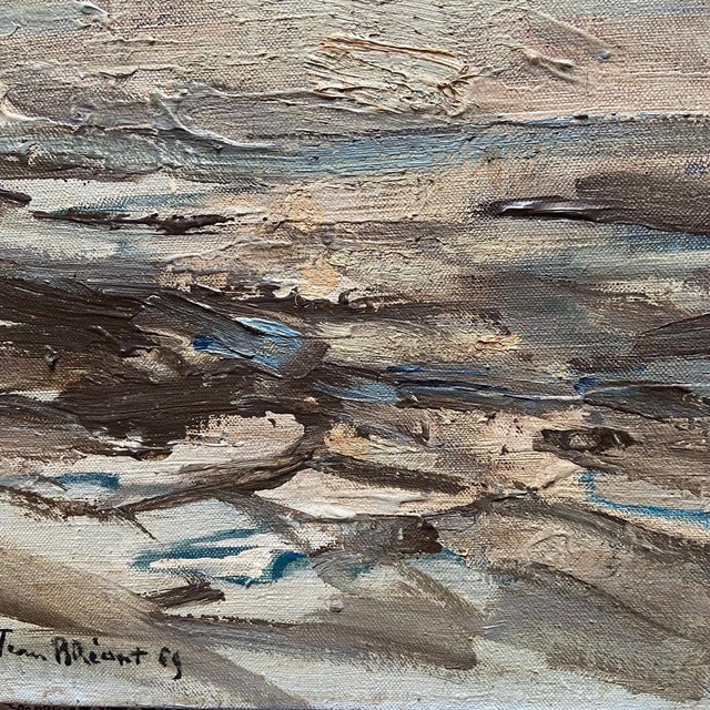 Jean Bréant, Neutral Abstract, 1960s, Oil on Canvas For Sale - Image 4 of 10