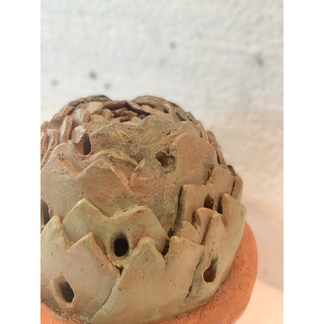 Brown Soliflore Vase in Glazed Stoneware For Sale - Image 8 of 9