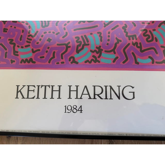 Abstract Vintage Keith Haring 1986 Poster | Untitled Pink Dancers 1984 | Nouvelles Images France | Original Vintage Pop Art Poster For Sale - Image 3 of 4