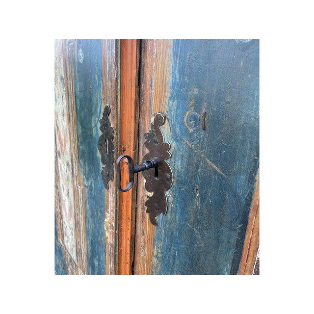 Alpine Blue Painted Wardrobe, 1817 For Sale - Image 12 of 18