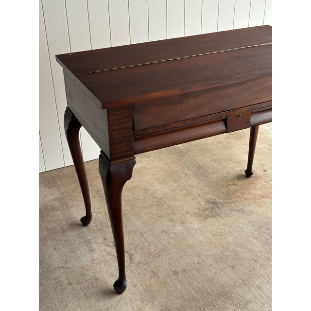 Antique Early 20th Century Queen-Anne Style Mahogany Writing Desk For Sale - Image 10 of 16