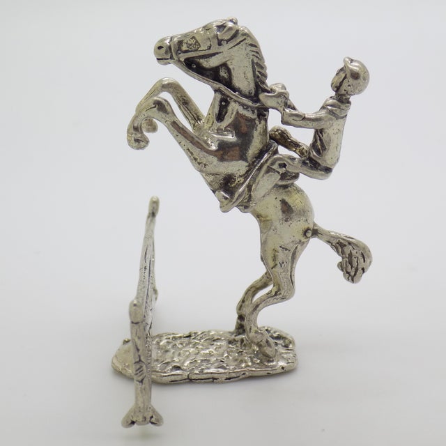 Vintage Italian Handmade Genuine Silver Show Jump Horse Figurine, 1970s For Sale - Image 3 of 12