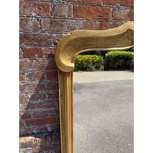 Large Antique English Top Gilt Overmantle Mirror For Sale - Image 4 of 6