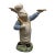 Whimsical Vintage Ceramic Pizza Chef Bunny Figurine - 12" Hand-Painted Baker Rabbit For Sale