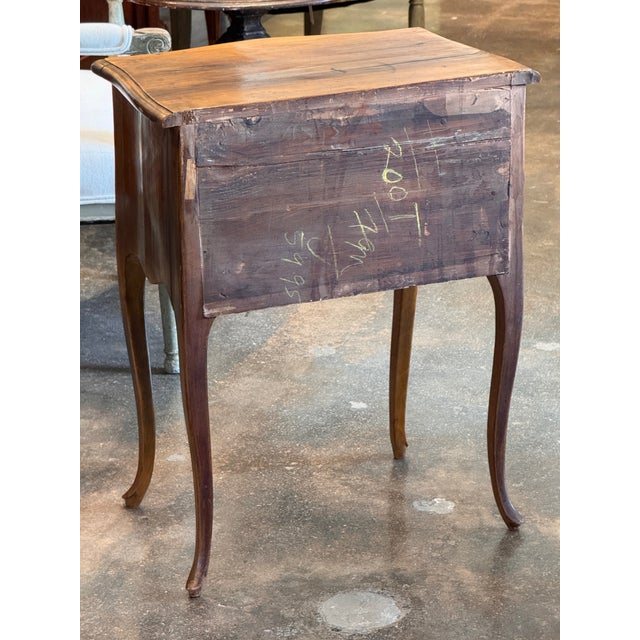 1920s Pair of Italian Walnut Side Tables With Parquetry Drawers For Sale - Image 12 of 12
