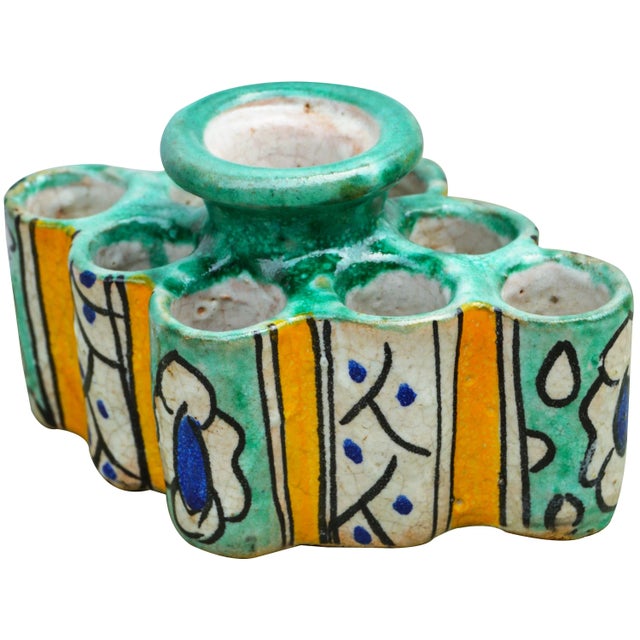 Early 20th Century Motif Moorish Ceramic Inkwell For Sale In New York - Image 6 of 9