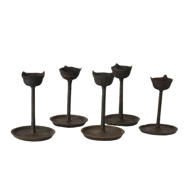 Chinese Vintage Oil Burner or Candle Holder, Set of 5 For Sale - Image 3 of 8