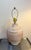 1970s-80s terra cotta brick pattern table lamp. Excellent condition. Measurements 28" tall including harp & finial 21"...
