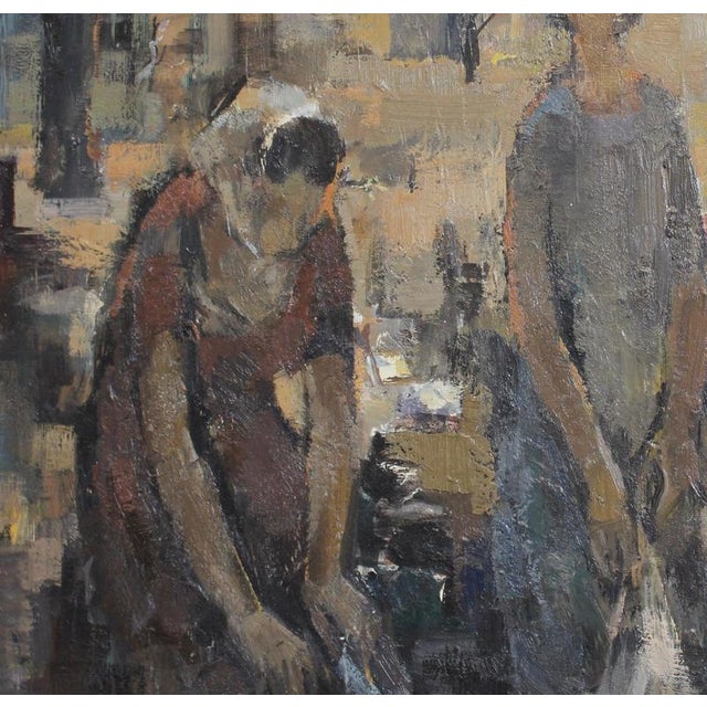 A. Clement, The Washerwomen, 20th Century, Oil Painting on Board, Framed For Sale - Image 12 of 18