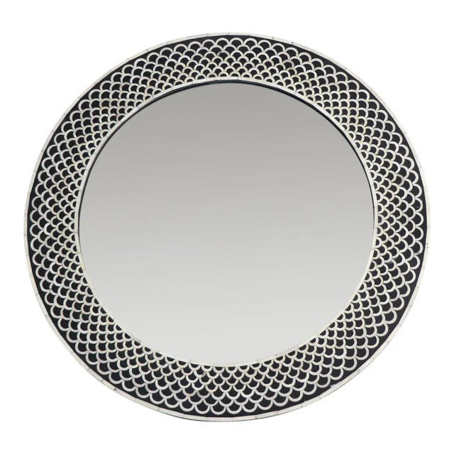 Designed by Sheherazade’s Rachid Ouassil, this contemporary, bone-inlaid mirror is available in brown or black and in two...