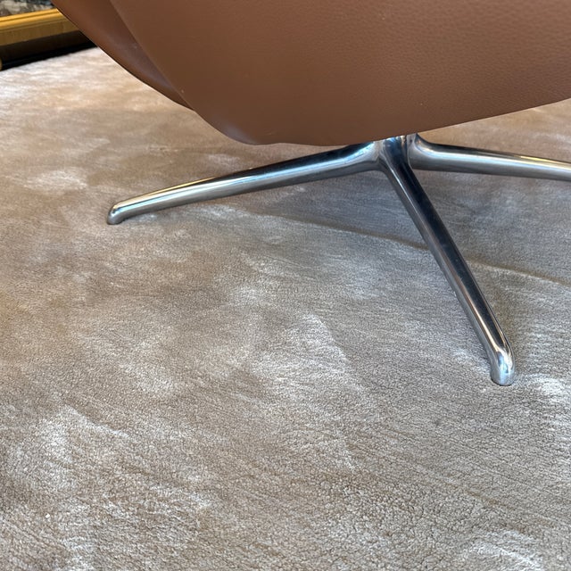 Hlynur Atlason for Design Within Reach Vala Sienna Leather Swivel Recliners, Pair For Sale - Image 12 of 12