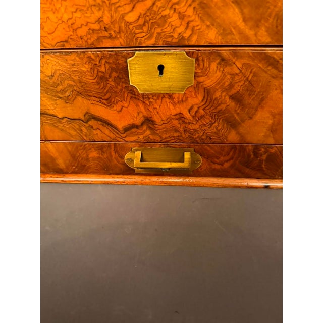 Early 19th Century Antique English Burl Walnut Writing Box / Document Chest With Quill Compartment, Circa 1820 For Sale - Image 5 of 17