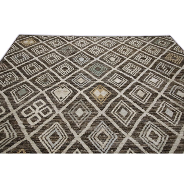 Vintage Handmade Turkish Oushak Rug 9' X 11'6" For Sale - Image 4 of 7