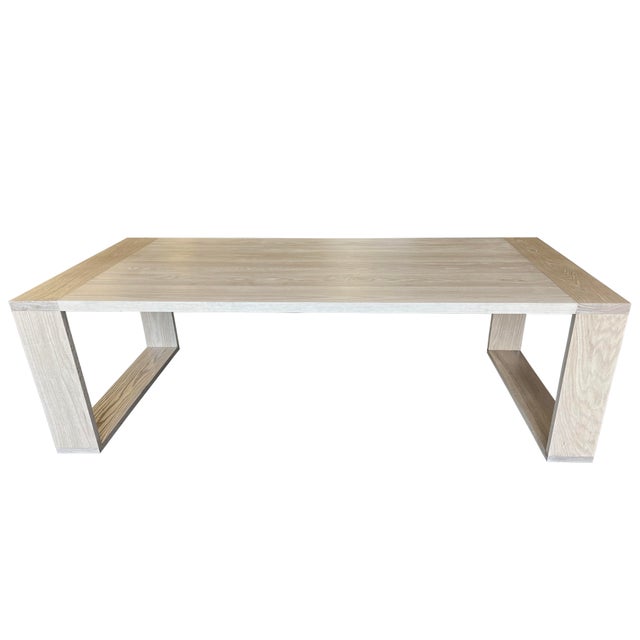 Carre Rectangular Solid White Oak Dining Table Natural 60" For Sale - Image 4 of 9