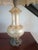 Vintage Hollywood Regency/Neo-Classical Iridescent Glass and Brass Table Lamp For Sale - Image 4 of 18