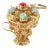 Turquoise & Coral 18k Gold Etruscan Design Champion Cup Charm Pendant For Sale