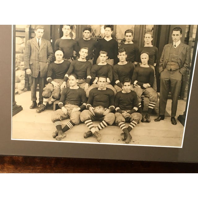 Antique Circa 1912 Boston Massachusetts High School Football Team Authentic Photograph in Walnut Wood Frame For Sale In Boston - Image 6 of 13