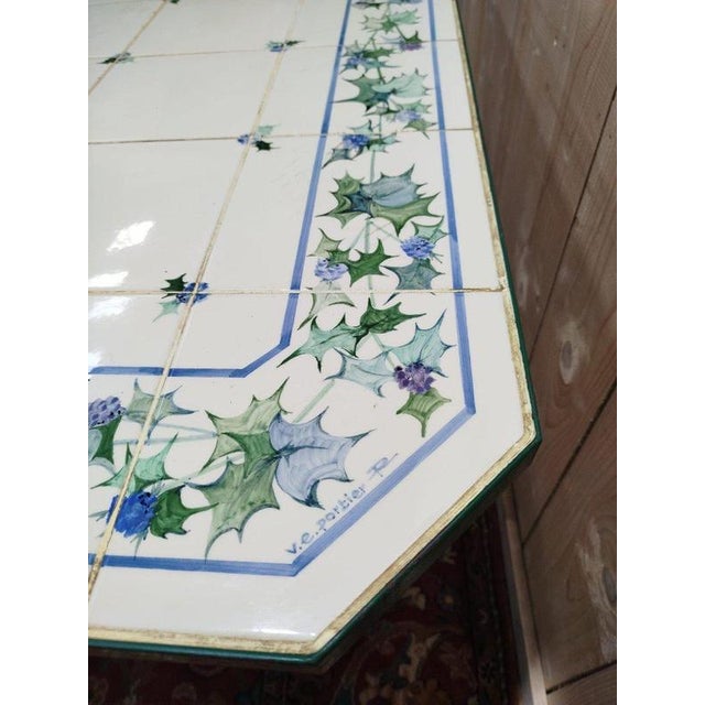 Charcoal Bistro Table in Earthenware by Vincent and Élisabeth Portier For Sale - Image 8 of 9