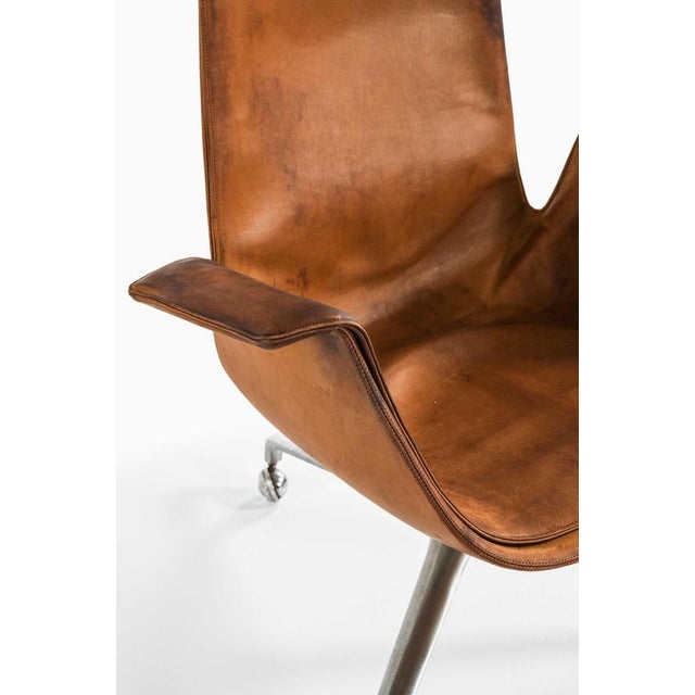 Mid-Century Modern Office Chair in Leather from Preben Fabricius & Jørgen Kastholm, 1960s For Sale - Image 4 of 7