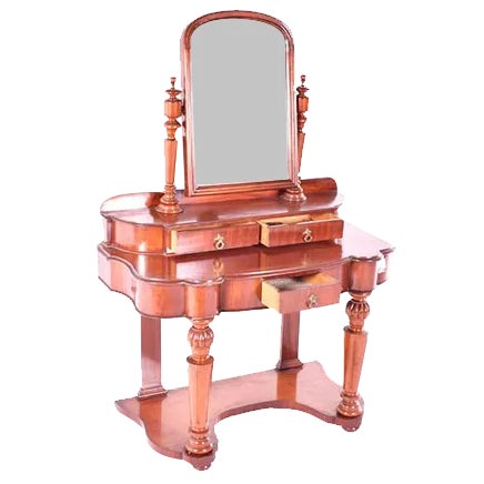 19th Century Mahogany English Dressing Table, 1890s For Sale