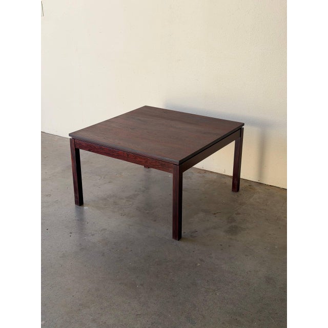 Vintage Danish Rosewood Square Coffee Table – Mid Century Modern Scandinavian Accent Table For Sale - Image 10 of 11