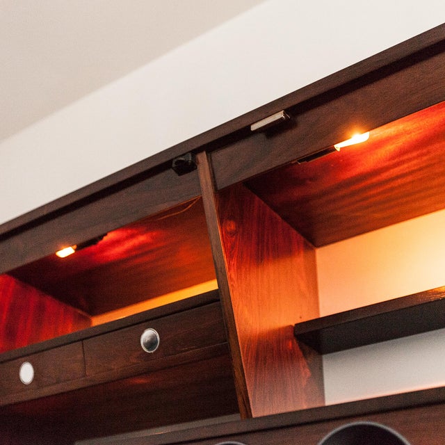 Vintage Danish Modern Wall Mounted Rosewood Dry Bar by Erik Buck for Dyrlund For Sale - Image 9 of 18
