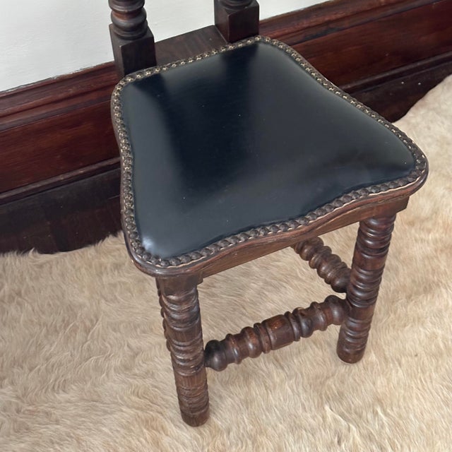Late 20th Century Vintage Spanish Jacobean Prayer Hall Chair Chairish