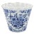 Vintage Dutch Delft Blue and White Floral Ceramic Planter For Sale
